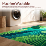 Vibrant Tropical Leaf Design Area with Relaxed Aesthetic(Blue)