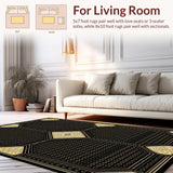 Elegant Black Floral Tile Arrangement(Black)