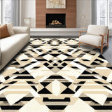 Modern Geometric With Interlocking Diamond in Neutral Hues(Beige)