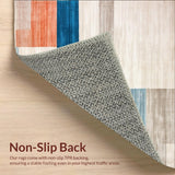 Artisan Tufted with Abstract Beige and Blue Color Blocks(Gray)