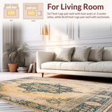 Accent Showcasing a Classic Distressed Oushak Style(Beige)
