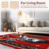Animal Print Non Slip Area for Cabin(Red)
