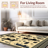 Majestic Big Cat Geometric Area Black Panther Lion Tiger Art(Beige)