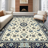 Abstract Floral Geometric in Beige and Navy(Ivory)