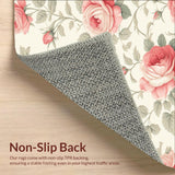Rose Garden Baby Pink Floral Area(Ivory)