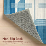 Abstract Irregular Blue Cream Motif(Blue)
