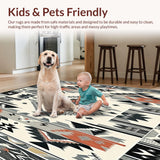 Abstract Tribal Round Area Black Gray Off White(Gray)