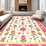 Cheerful Colorful Botanical Motif(White)