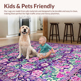 Whimsical Purple Floral Tapestry(Purple)