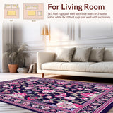 Artistic Low Pile Floral(Black)