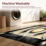 Boho Chic Accent Beige & Black Geometric Starburst(Beige)