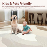 Modern Abstract Area with Fluid Wave Motifs and Subtle Neutral Hues(Beige)