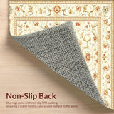 Elegant Floral Scrollwork Area for Indoor Decor(Beige)
