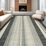 Modern Black & White Stripe Indoor(Beige)