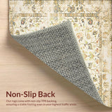 Vintage Inspired Area with Delicate Floral Medallion(Beige)
