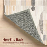 Earthy Round Jute Featuring Layered Chevron and Spiral Boho(Beige)