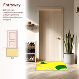 Chic Minimalist Green Leaf Motif(Yellow)