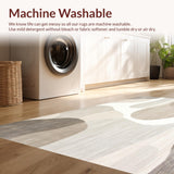 Modern Abstract Swirls Area for Contemporary Home Decor(Beige)