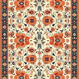 Vibrant Abstract Floral Design(Ivory)