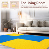 Abstract Geometric Blue Yellow(Blue)
