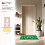 Boho Green Kitchen Non Slip(Green)