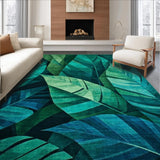 Tropical Leaf Motif with Textures(Blue)
