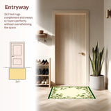 Verdant Garden Accent with Boho Inspired Botanical Motifs(Green)