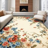 Blossom Cascade with Artistic Petal Swirls and Dynamic Modern Floral(Beige)