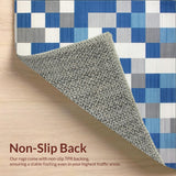 Mid Century Modern Hall Runner(Blue)