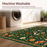 Lush Green Vintage Floral Vibe(Green)