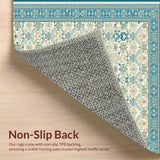 Modern Abstract Beige and Azure Area(Beige)