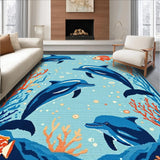 Modern Blue and Coral Fusion(Blue)