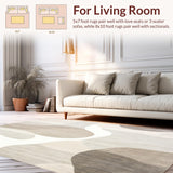 Modern Abstract Swirls Area for Contemporary Home Decor(Beige)