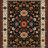 Sophisticated Black Floral Accents(Black)