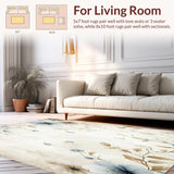Watercolor Bloom Area for Bathroom with Delicate Floral Design(Beige)