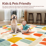 Mid Century Modern Geometric Rainbow with Beige and Ivory(Yellow)