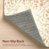 Aura Scallop Bloom Area – Beige Floral Border for Elegant Decor(Ivory)