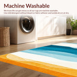 Lively Retro Striped Bath Mat(Blue)