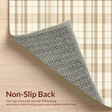 Modern Beige and Ivory Plaid Area Featuring Distinctive Checkered Motif(Beige)