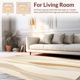 Minimalist Tone On Area Showcasing Linear Wave(Beige)