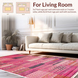 Pink Leopard Print Accent Non Slip Faux Fur(Pink)