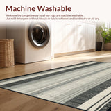 Modern Black & White Stripe Indoor(Beige)