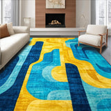 Modern Abstract Vibrant Wool(Blue)