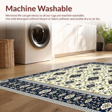Waterproof Trellis Design Navy and Beige Patio(Ivory)