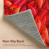Vibrant Red Fish Coastal Entryway Non Slip Doormat(Red)