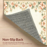 Refined Beige Area with Graceful Floral Artistry(Beige)