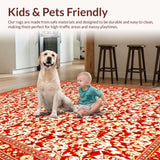 Lively Retro Flower Print(Red)