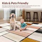 Modern Geometric Area Abstract Beige & Brown(Beige)