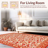 Lively Retro Flower Print(Red)