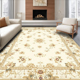 Refined Cream and Beige with Traditional Oriental Floral Design(Beige)